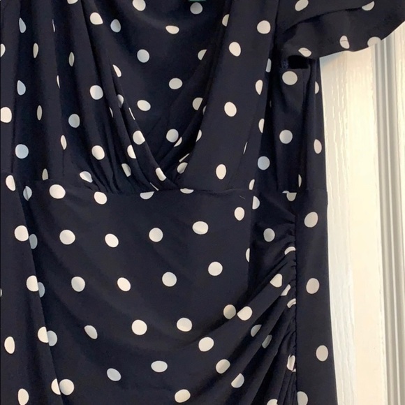 Lauren by Ralph Lauren navy polka dot dress - Picture 2 of 7